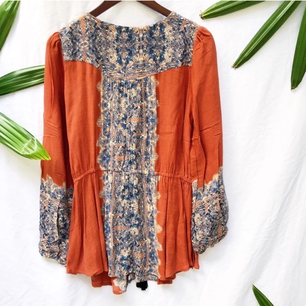 FREE PEOPLE | | WILDEST MOMENTS TUNIC IN PERSIMMON COMBO MEDIUM - Picture 9 of 9